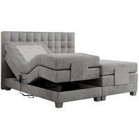 BOXBETT ELEKTRO 160/200 Hellgrau Velvet - H3 - Hellgrau, Holz/Textil (160/200cm) - MKS