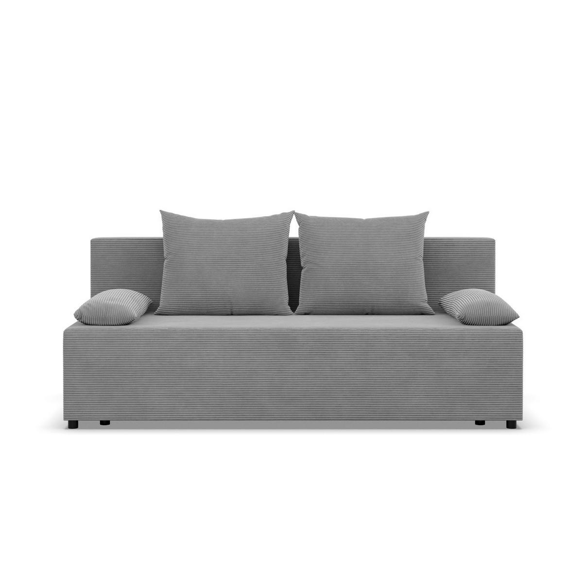 SOFA 3-SITZER MIT SCHLAFFUNKTION FERMO Grau - Grau, Textil (92/95/191cm) - Mebligo