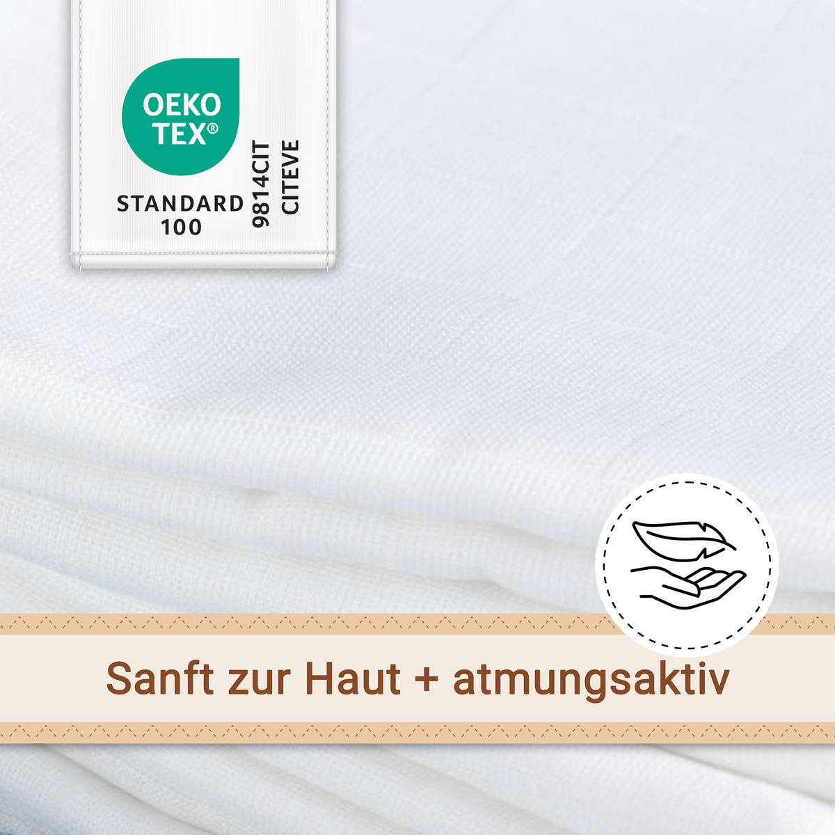 SPUCKTÜCHER, 5er-Set, 80x80 cm, 100% Baumwolle, Weiß - Weiß, Textil (80/80cm) - Zollner