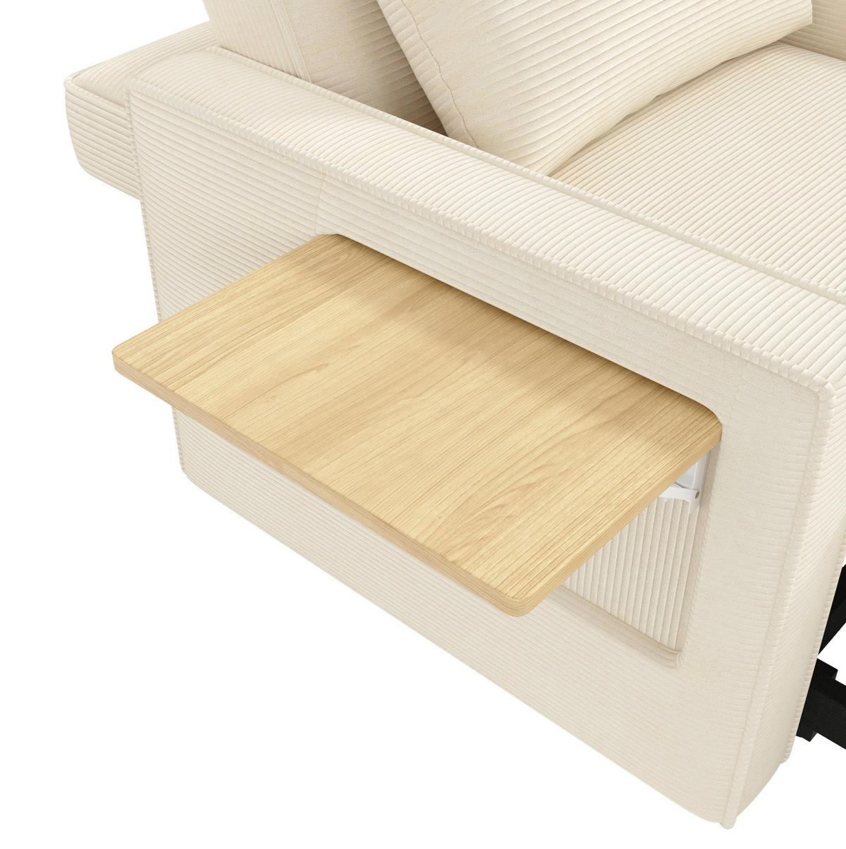 SCHLAFSOFA multifunktional 93 x 150 x 85 cm Cord Beige 1-Sitzer - Beige, Metall (150/85/93cm) - Meubliv