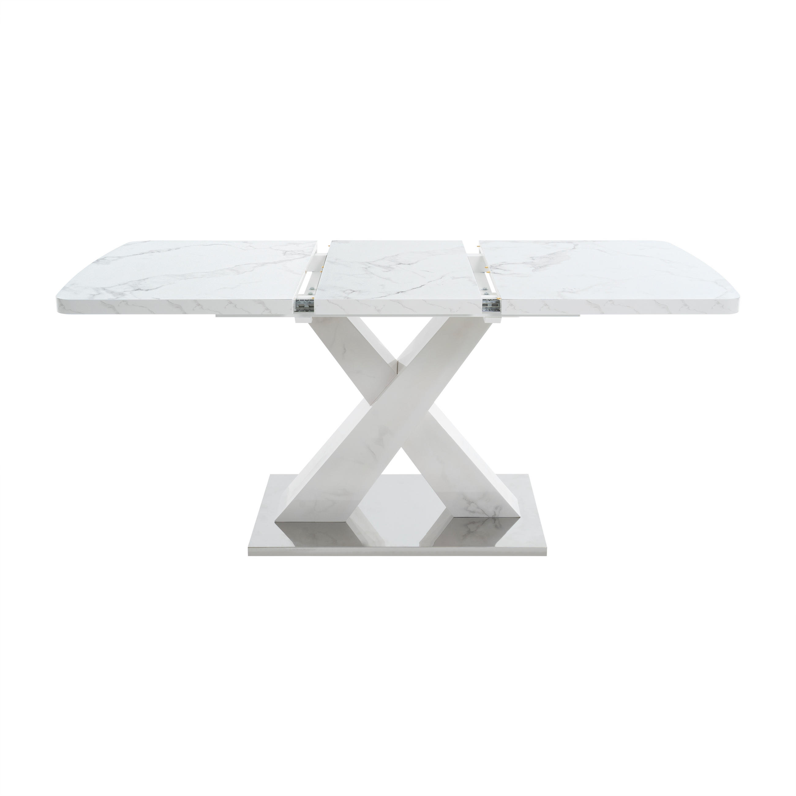ESSTISCH 120-160/80/76,5 cm weiß aus MDF mit ausziehbarer Tischplatte - Weiß, Holzwerkstoff (160/80/76.5cm) - OKWISH