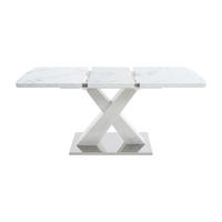 ESSTISCH 120-160/80/76,5 cm weiß aus MDF mit ausziehbarer Tischplatte - Weiß, Holzwerkstoff (160/80/76.5cm) - OKWISH