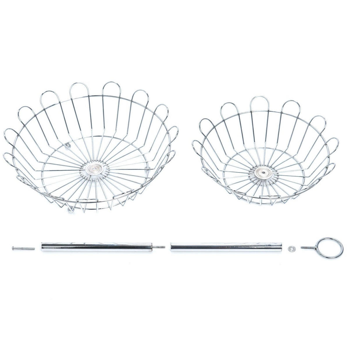 OBSTPFANNE 2 Ebenen - Chromstahl Silbern 26/26/29 cm - Silberfarben, Metall (26/29cm) - ZELLER