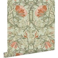 TAPETE Blumenmuster im Jugendstil 50 x 900 cm - Grün, Papier (50/900cm) - ESTAhome