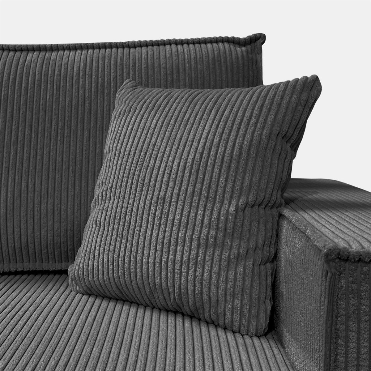 GEPOLSTERTES Ecksofa CARLOS L, Poso 34 - Dunkelgrau, Textil (247/143cm) - Lookway