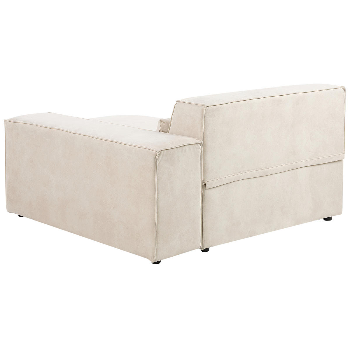CHAISELONGUE-LINKSSEITIGE Samtstoff Hellbeige Hellnar - Beige, Textil (102/70/176cm) - Beliani