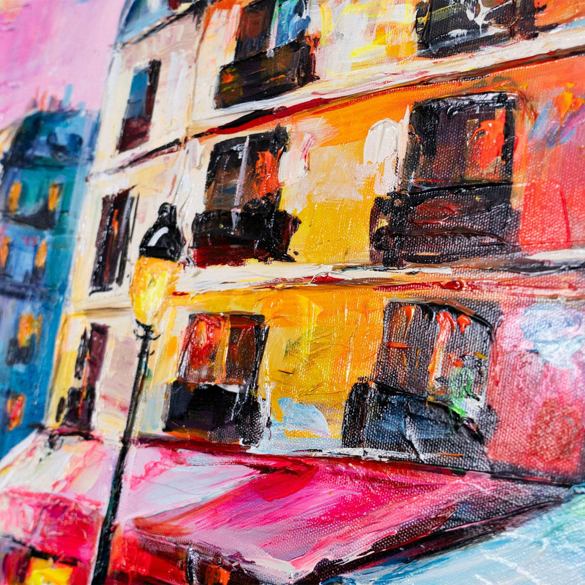 GEMÄLDE Pariser Lichter auf Keilrahmen 115x50 cm - Multicolor, Holz (115/50cm) - YS-art gallery