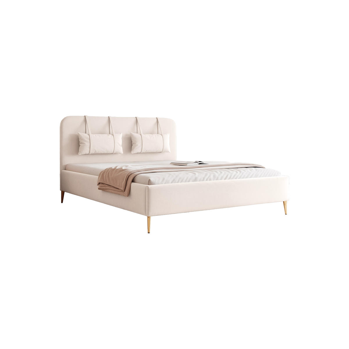 POLSTERBETT Rexal 160x200 cm, Cremeweiß - Ecru, Textil (200/160cm) - Fedve