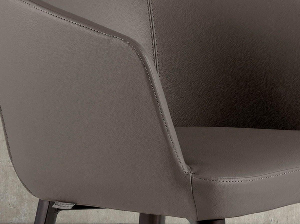 BARHOCKER Grauer Kunstlederhocker 56/53/91 cm - Braun/Grau, Leder (56/91/53cm) - ANGEL CERDA