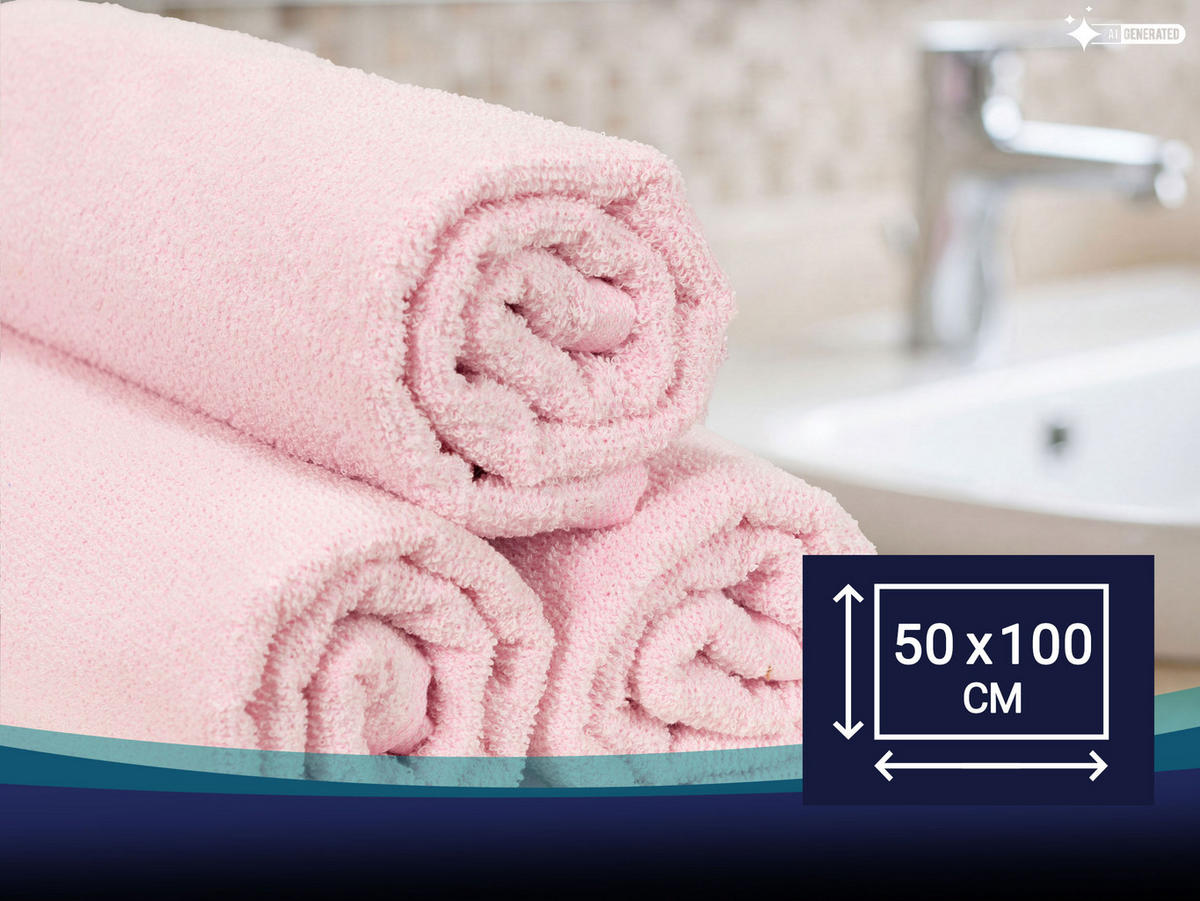 HANDTÜCHER, 10er-Set, 50x100 cm, 70% Baumwolle, 30% Polyester, Rosa - Rosa, Textil (50/100cm) - Zollner