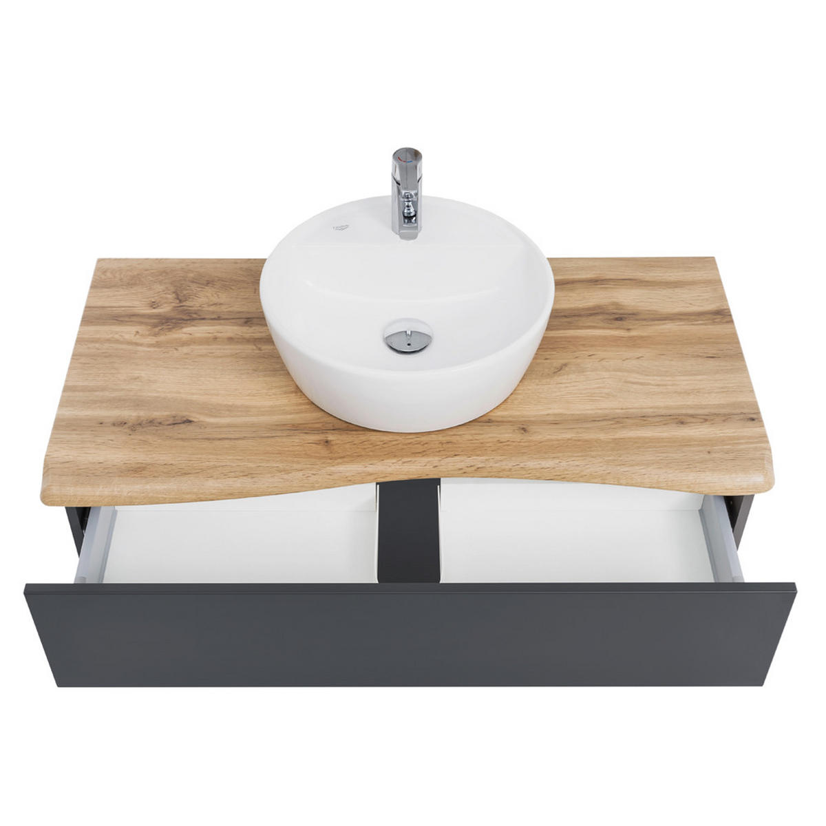 WASCHTISCH Kahla-03 - Anthrazit, Holzwerkstoff (101/55/52cm) - Lomado