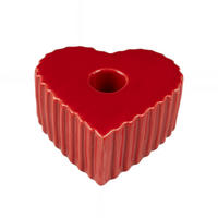 KERZENHALTER Anima Herzform 4/9 cm - Rot, Keramik (8/4/9cm) - Boltze Home
