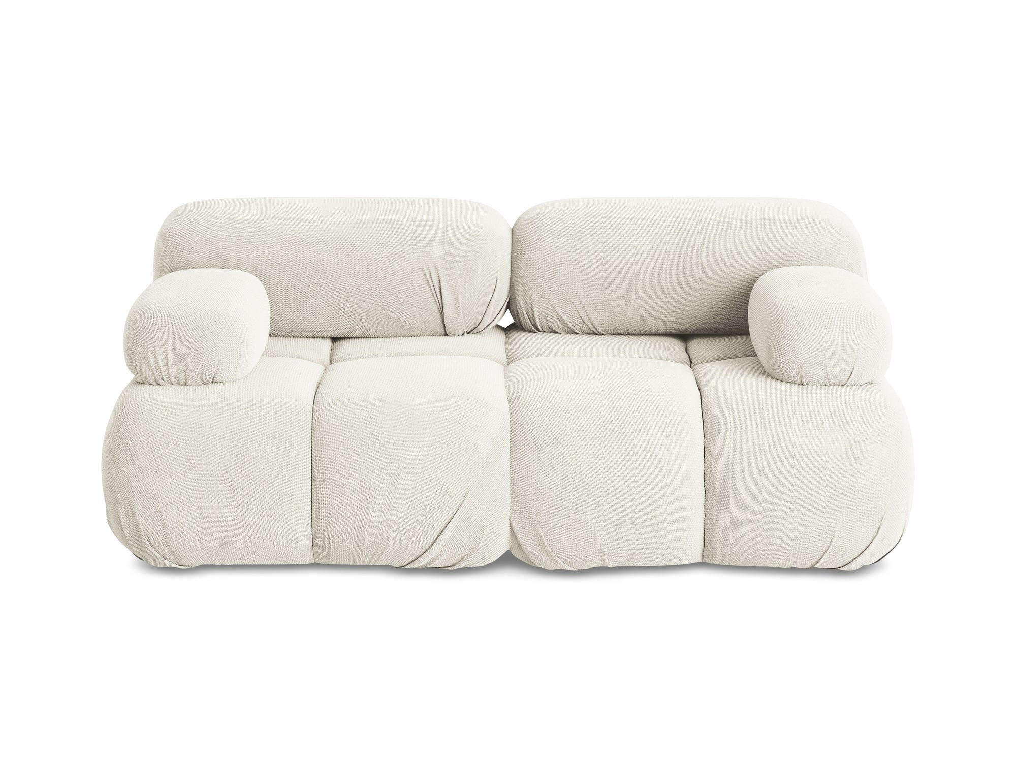 2-SITZER-SOFA Chenille Stoff Weiß - Pink/Schwarz, Kunststoff/Textil (190/70/96cm) - Makamii