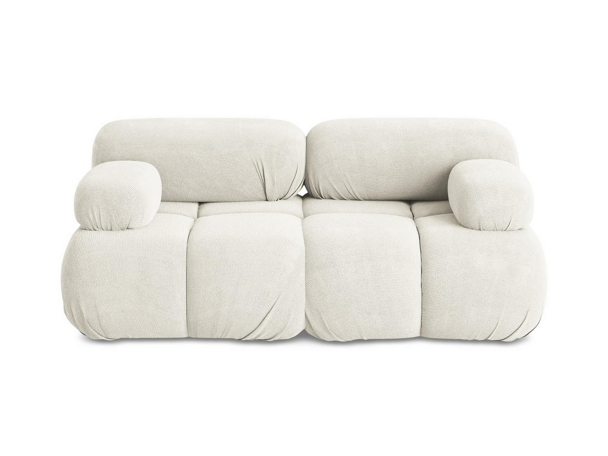 2-SITZER-SOFA Chenille Stoff Weiß - Pink/Schwarz, Kunststoff/Textil (190/70/96cm) - Makamii