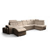 WOHNLANDSCHAFT KONGO RBN13, Eckcouch in U-Form mit Schlaffunktion, Farbe: Beige, Velourstoff, Ottomane Links - Beige, Textil (392/108/180cm) - O-Sofa