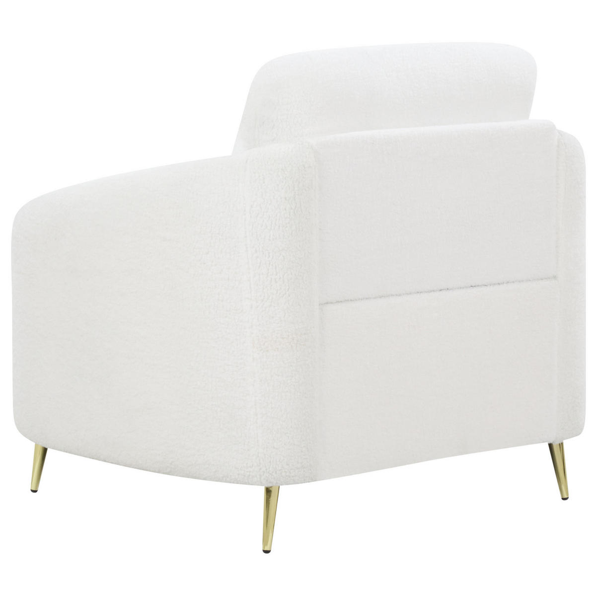SESSEL Bouclé Weiß Trosa - Goldfarben/Weiß, Textil (100/88/86cm) - Beliani