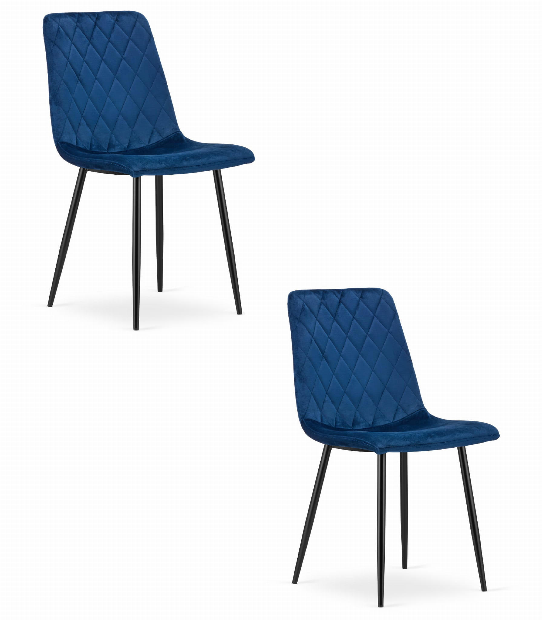 ESSZIMMERSTUHL 2-er Set TURIN marineblauer Sitz - Dunkelblau, Textil (44.5/88.5/53cm) - Valora