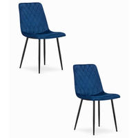 ESSZIMMERSTUHL 2-er Set TURIN marineblauer Sitz - Dunkelblau, Textil (44.5/88.5/53cm) - Valora