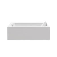 BADEWANNE Rechteck SHEA 140/70 + Schürze + Ablage + Kopfstütze Ablauf Füße - Weiß, Kunststoff (70/53.5/140cm) - bad land
