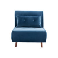 SCHLAFSESSEL - 1 Person - Samt, Stoff - Marineblau - - Dunkelblau, Textil (77/81/91cm) - Vente-Unique