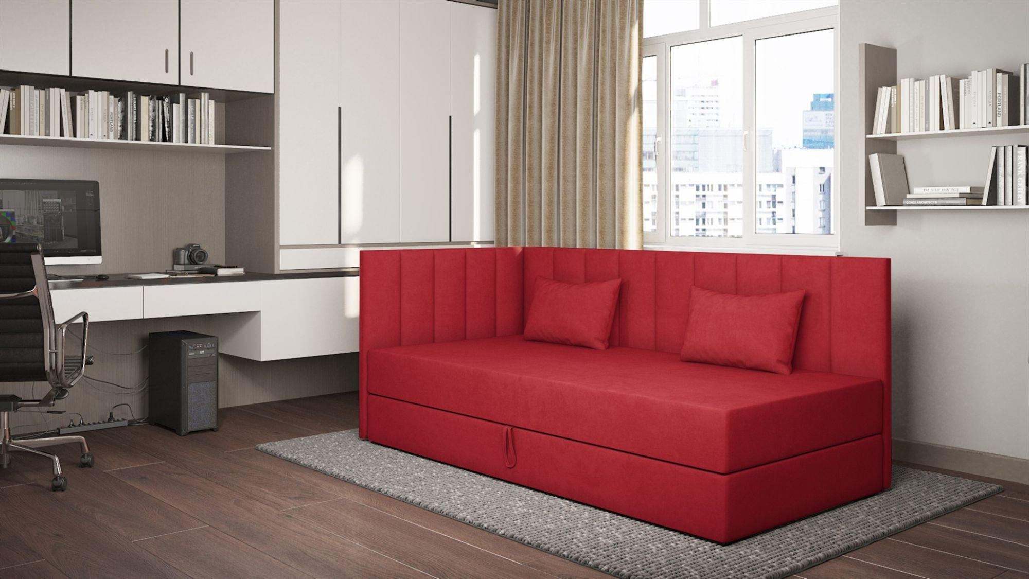 SOFA Thelma In Opera - Rot, Holzwerkstoff/Textil (207/90/97cm) - Fun Möbel