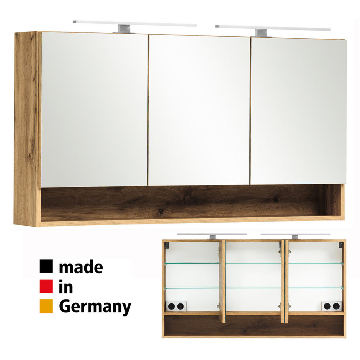 BADMÖBEL-SET 6-TLG. Kahla-03 - Braun, Holzwerkstoff (236/200/52cm) - Lomado