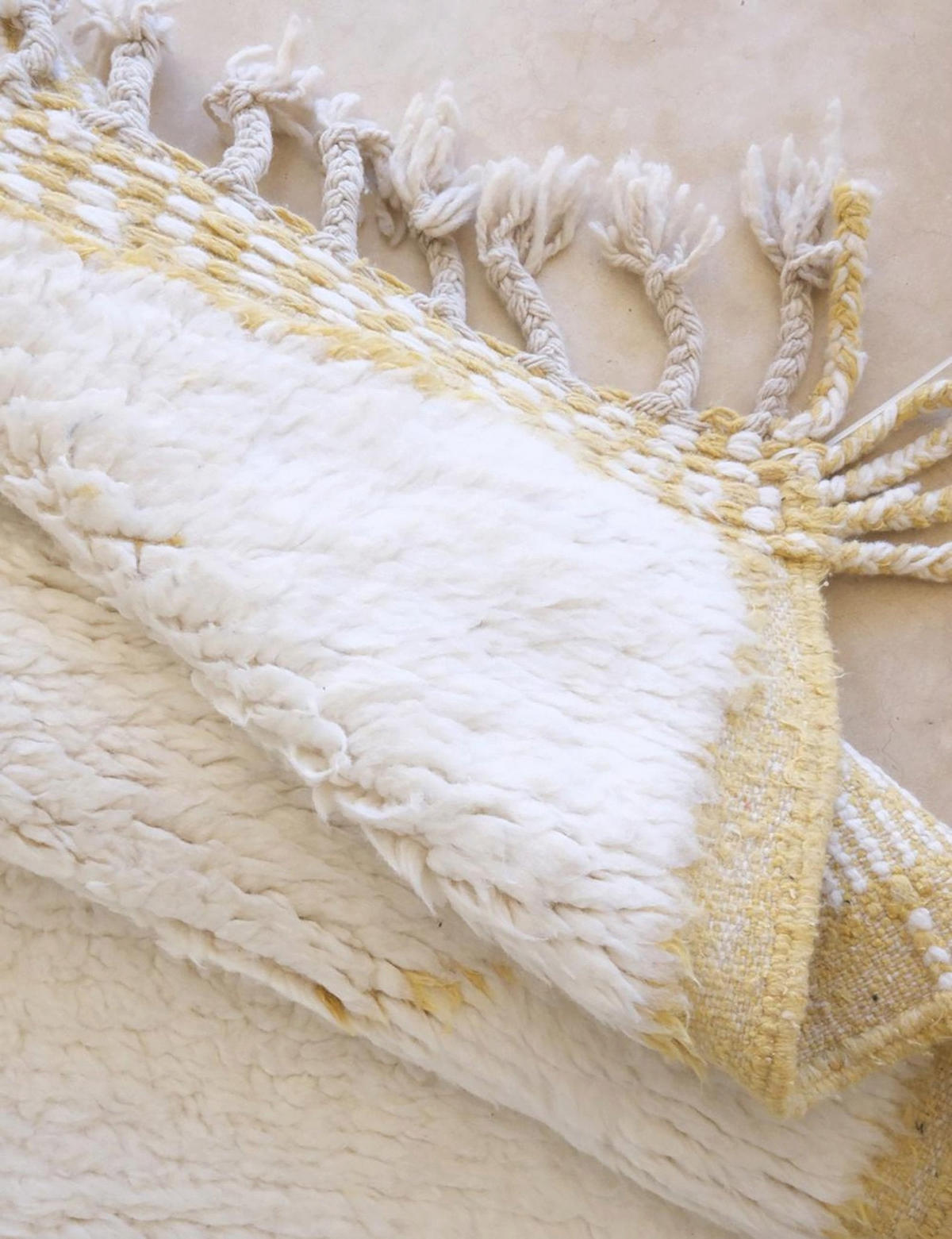 BERBERTEPPICH aus reiner Wolle 162x 263 cm - Gelb, Naturmaterialien (162/263cm) - AFK Living