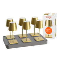 LED Akku-Tischlampe, Nuindie mini 3.0 6er-Set mit Ladestation, goldfarben - Goldfarben, Metall (25/10/25cm) - Sigor