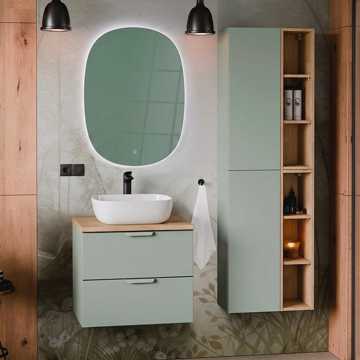 DONJI ELEMENT ZA UMIVAONIK 60.6cm Oria Zeleni - zelena, drvni materijal (60.6/50/46.5cm) - Petits-meubles