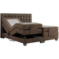 BOXBETT ELEKTRO 180/200 Braun Velvet - H3 - Braun, Holz/Textil (180/200cm) - MKS