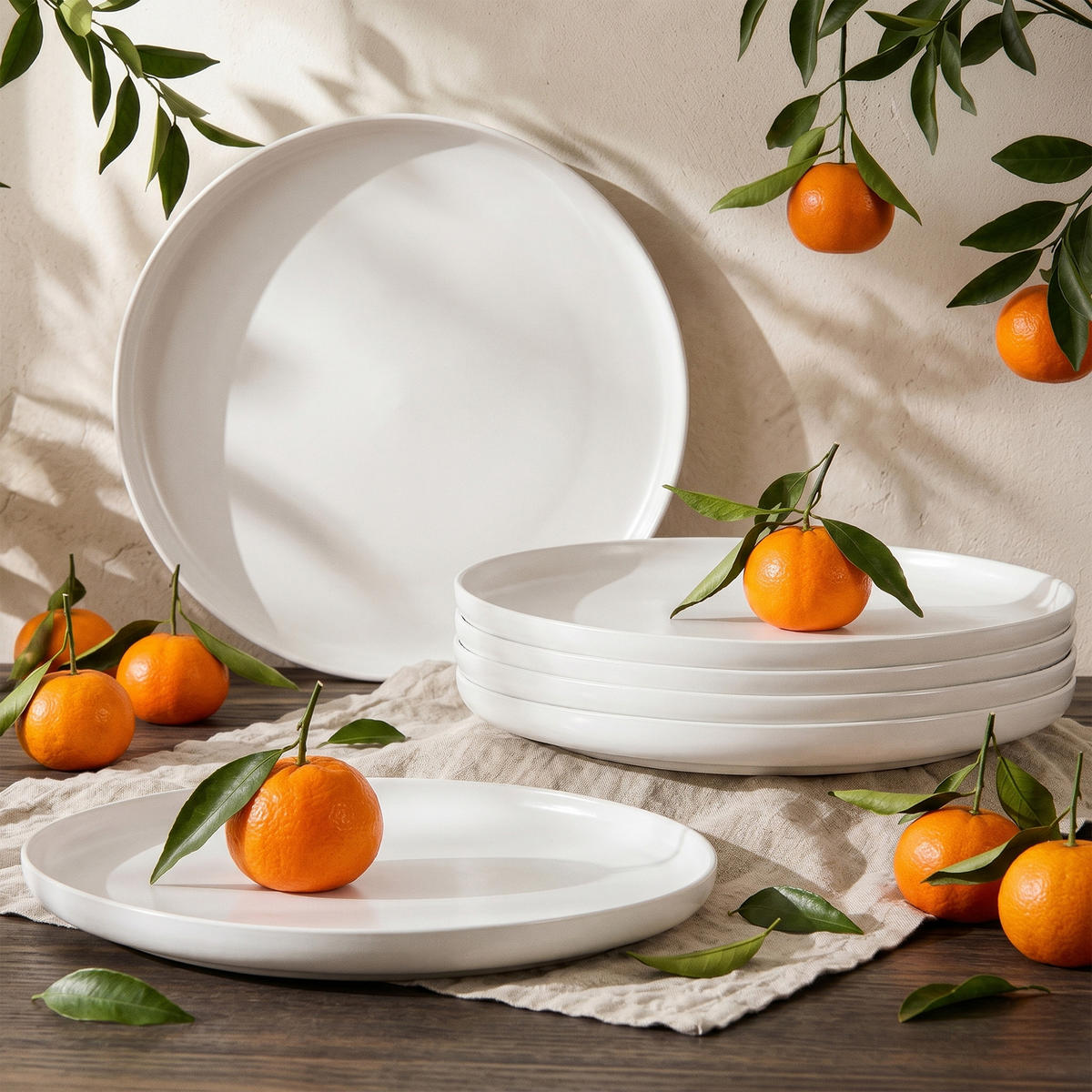 TELLER-SET VICTO 6-tlg Speiseteller - Weiß, Keramik (27cm) - KONSIMO®
