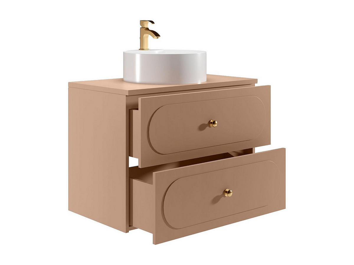 EINZELWASCHTISCH - 80 cm x 46 cm - Holz, Platte - Puderrosa SATOBAL - Hellrosa, Holz (80/60/46cm) - Vente-Unique