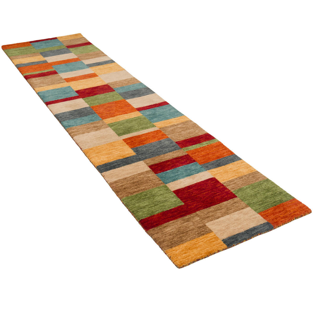 NATUR WOLLE TEPPICH GABBEH ESTA LÄUFER - Multicolor, Textil (90/160cm) - Pergamon