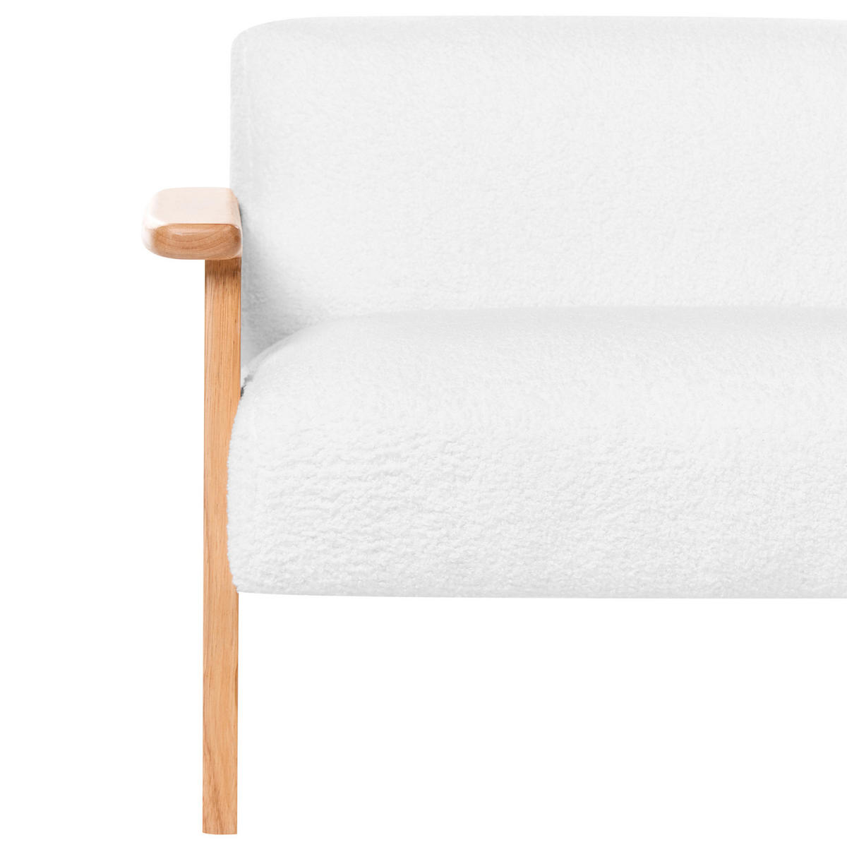 CANAPEA PENTRU COPII bouclé albă Lalmo - alb, material textil (74/54/48cm) - Beliani