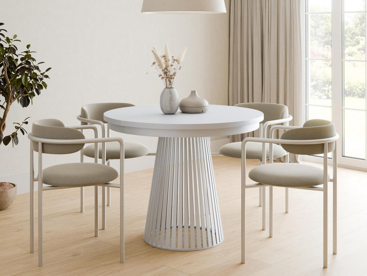 ESSTISCH ausziehbar 100-180 Weiß - Weiß, Holzwerkstoff (100/100/77cm) - Compleo24