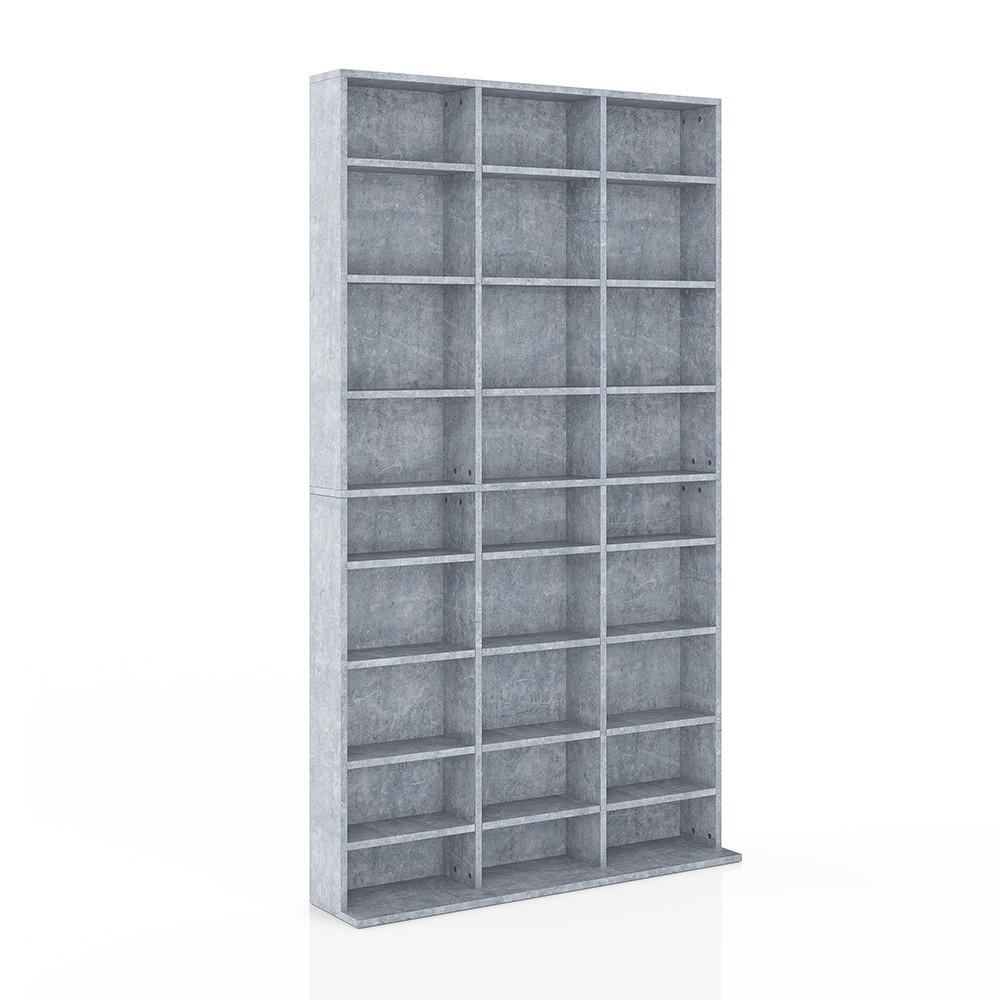 CD-REGAL Jukebox Beton 102 x 178 cm - Schieferfarben, Holzwerkstoff (102/178/16cm) - Vicco