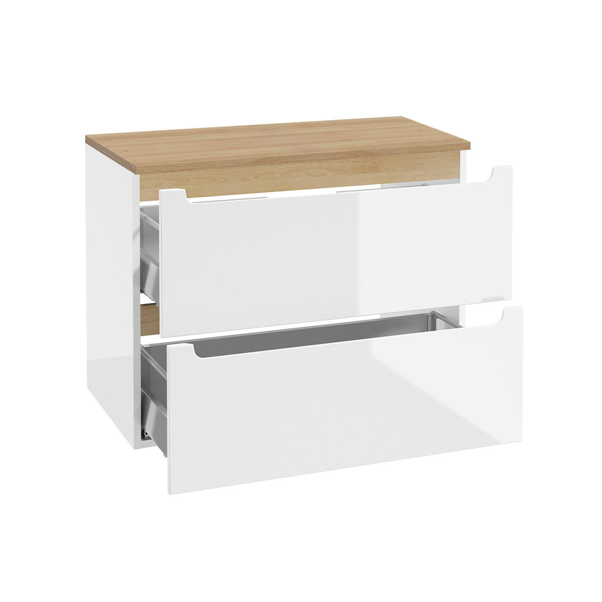 WASCHTISCH 80cm Livia Weiß - Weiß, Holzwerkstoff (80/62.5/46cm) - Petits-meubles