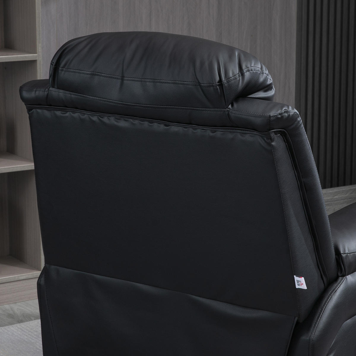 RELAXSESSEL DE-15417 mit Aufstehhilfe und verstellbarer Fußstütze Schwarz - Schwarz, Leder (93/105/96cm) - ComfortXL