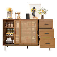 SIDEBOARD 140/37/91 cm mit 2 Schiebetüren & 3 Schubladen in Natur - Naturfarben, Holzwerkstoff (140/91/37cm) - BEAOK