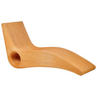 GARTENLIEGE Heller Holzfarbton Airole - Hellbraun, Naturmaterialen (68/95/186cm) - Beliani