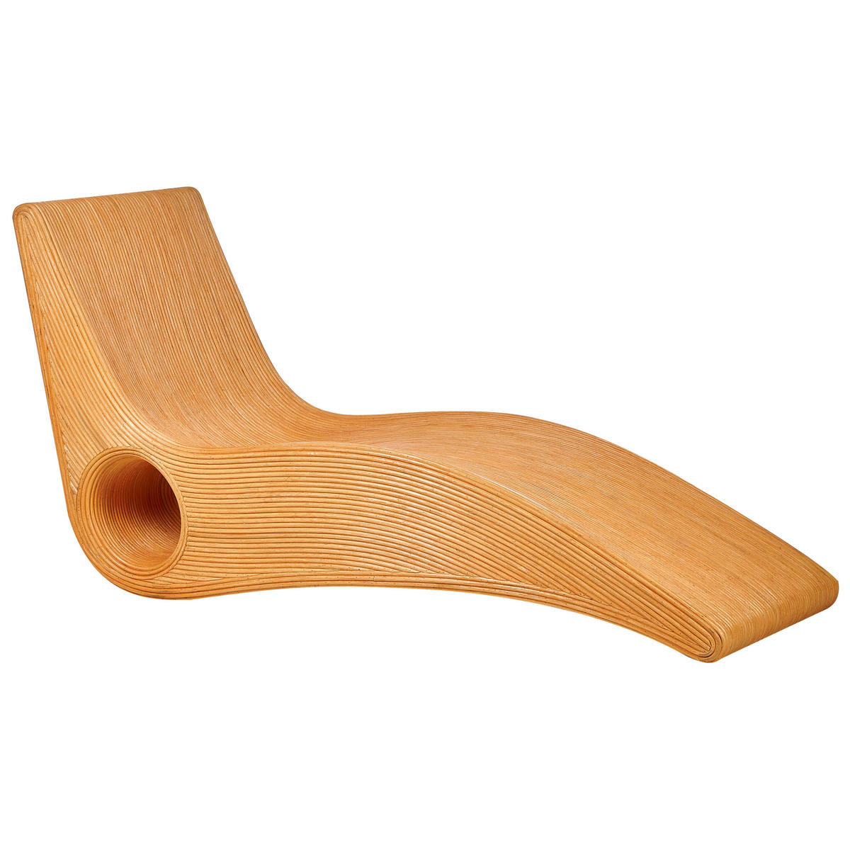 GARTENLIEGE Heller Holzfarbton Airole - Hellbraun, Naturmaterialen (68/95/186cm) - Beliani