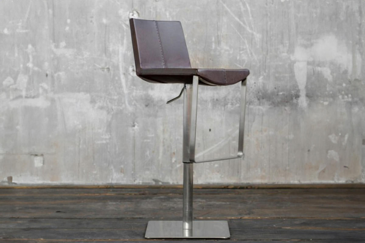 BARHOCKER FES Dunkelbraun Kunstleder - Dunkelbraun, Leder (42.5/85.5/51cm) - KAWOLA