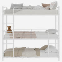 ETAGENBETT Dreifach-Etagenbett Metall - Weiß, Metall (90/190cm) - ComfortXL