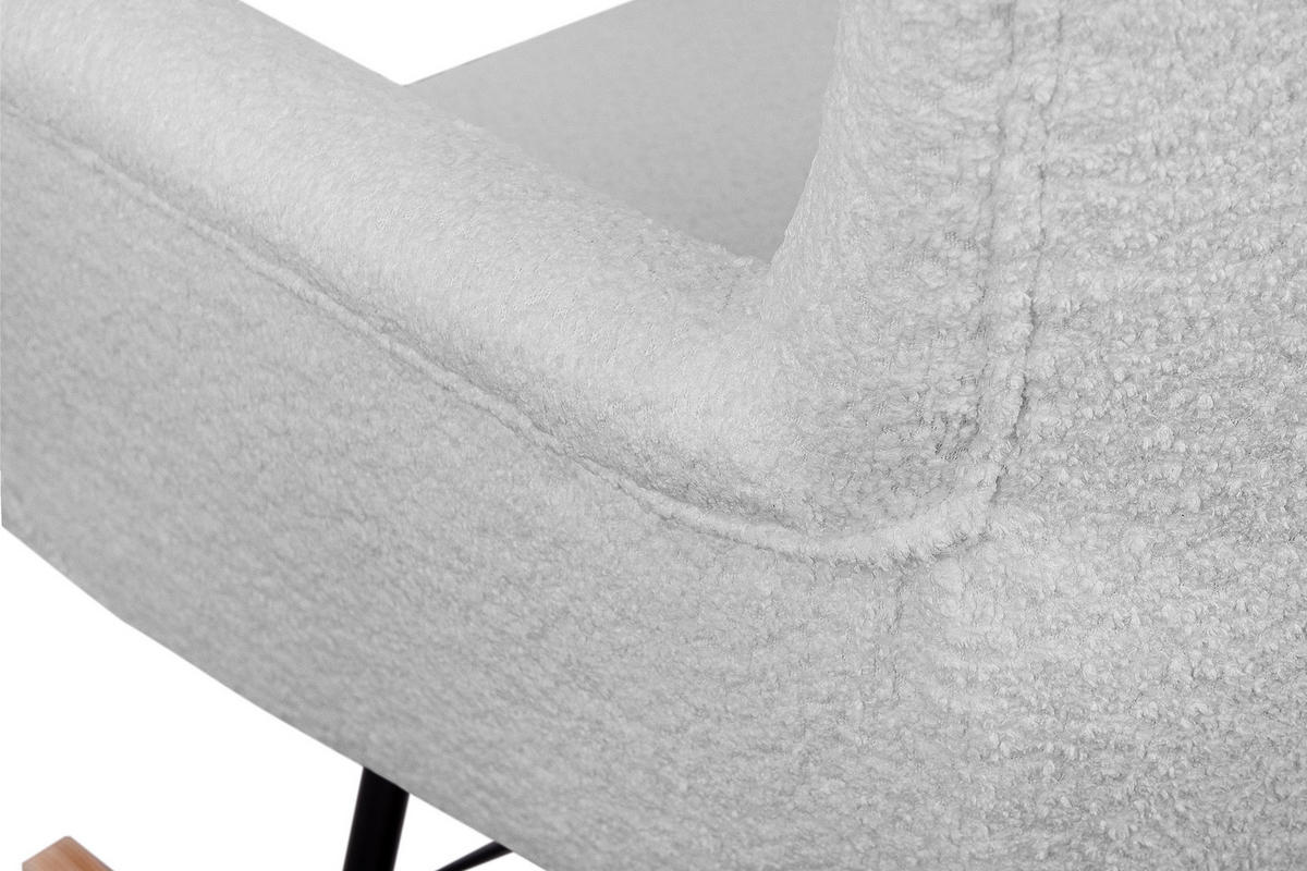 SCHAUKELSESSEL ADDUCTI breiter Sitz für mehr Komfort, Hellgrau - Eichefarben/Hellgrau, Holz/Textil (75/94/112cm) - KONSIMO®