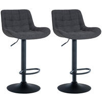 BARHOCKER Tover 2er Set 81-105x48x54 cm Schwarz - Schwarz, Textil (48/81/54cm) - furnicato