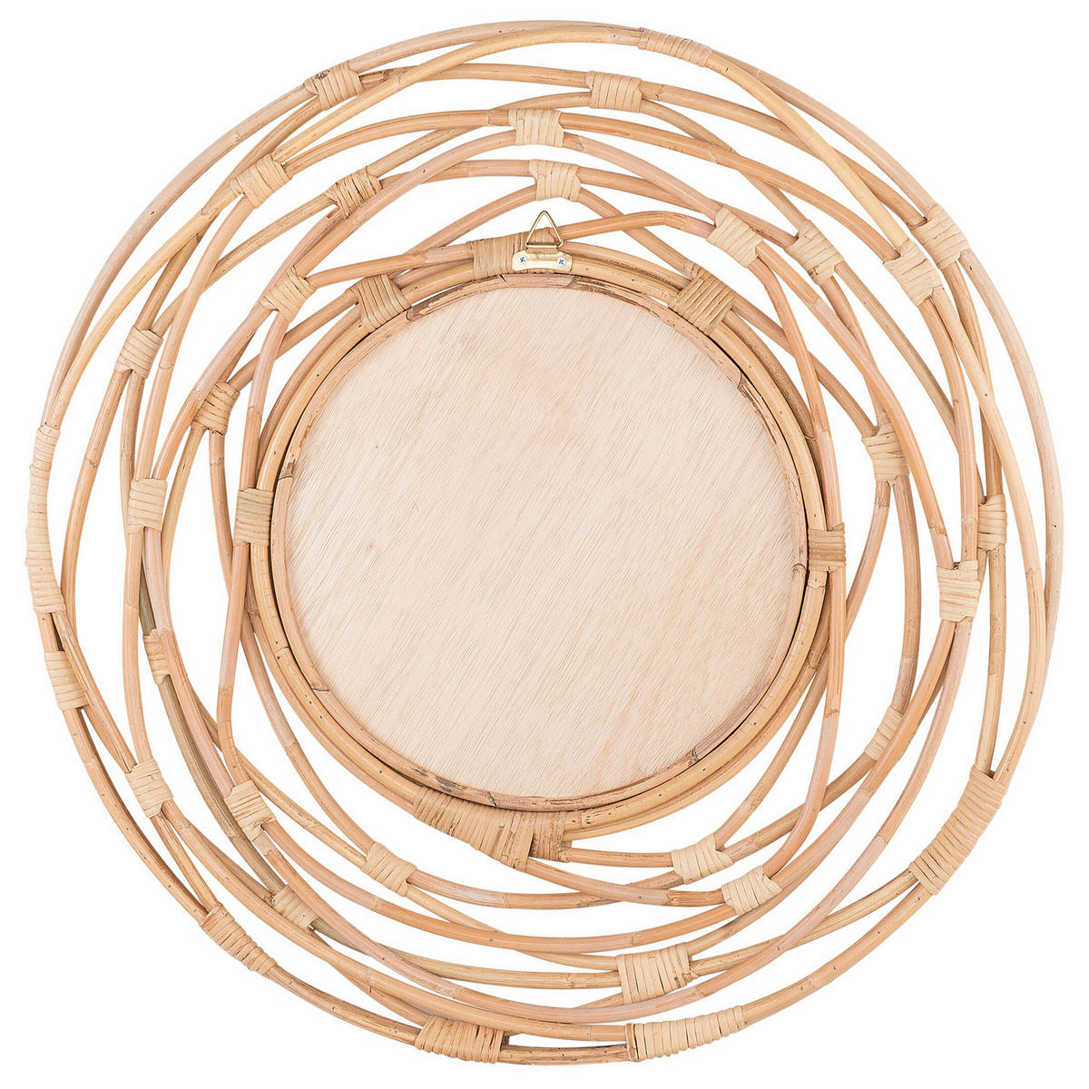 WANDSPIEGEL Rattan natürlich 75 cm Burgis - Beige/Naturfarben, Naturmaterialen (75/75/3cm) - Beliani