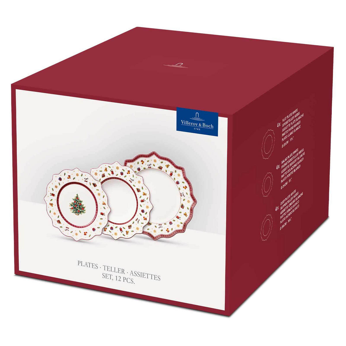 TELLER-SET Toy's Delight weiß-rot - Rot/Weiß, Keramik (28.5/30.5/29.5cm) - Villeroy & Boch