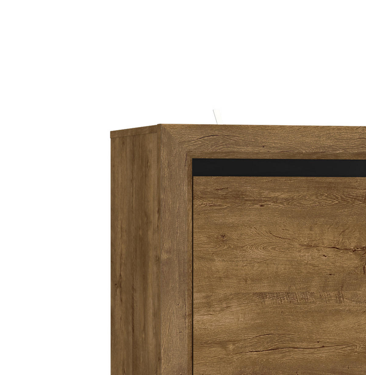 STAURAUMSCHRANK Baltica Lefkas Eiche / schwarz 55 / 43 / 200cm - Eichefarben/Braun, Holz/Holzwerkstoff (55/200/43cm) - Feldmann-Wohnen