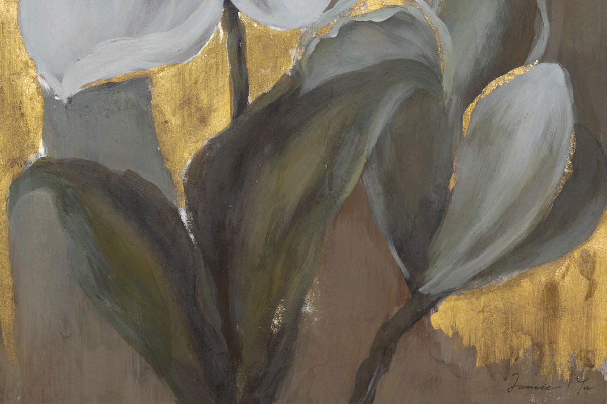 ACRYLBILD HANDGEMALT Weiß 78/103 cm - Beige/Weiß, Textil (77.5/102.5cm) - KUNSTLOFT