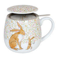 KAFFEEBECHER mit Sieb und Deckel Guess how much I love you - Naturfarben, Keramik (0.42L) - Könitz